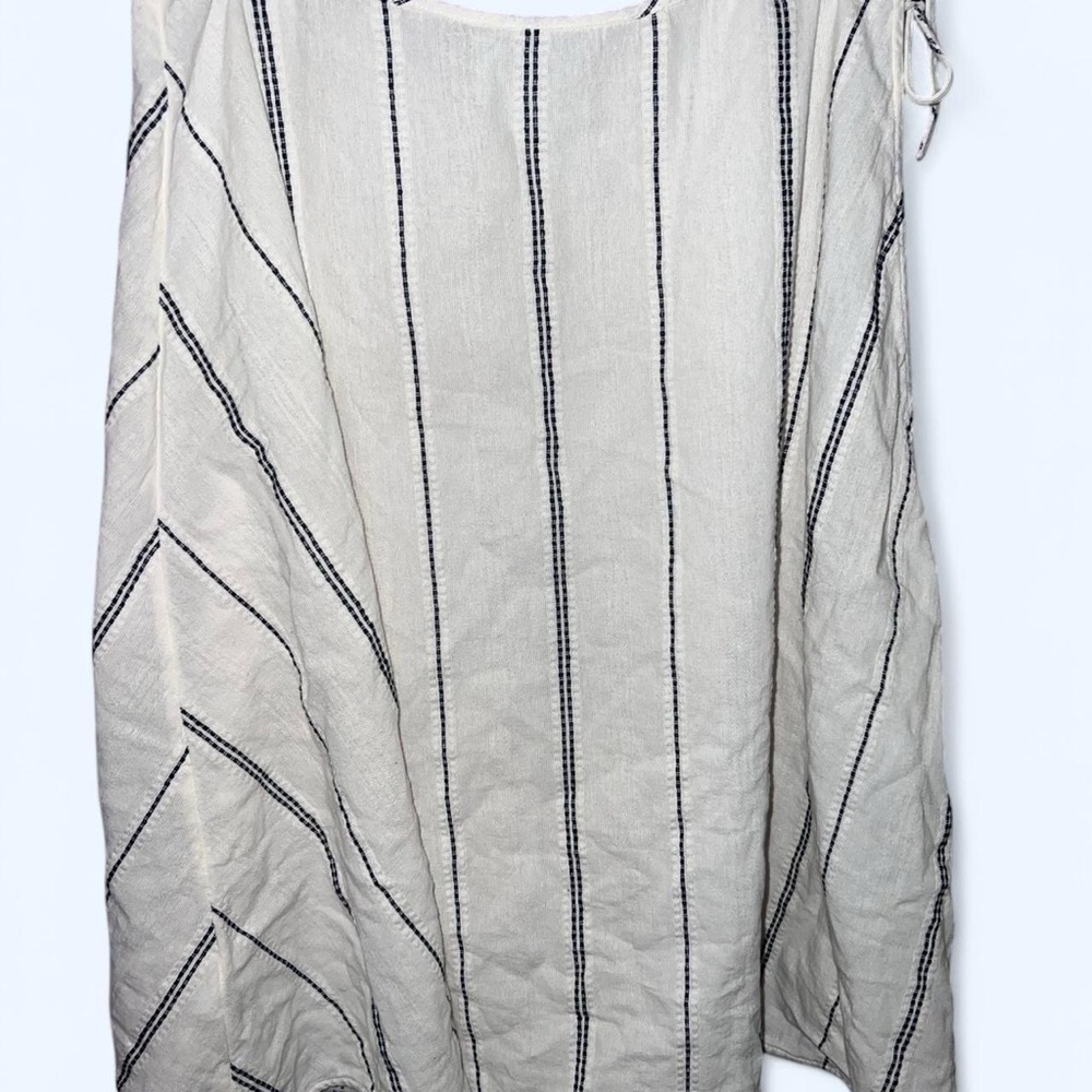 White striped wrap midi coverup Skirt - Picture 5 of 7